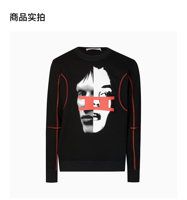 商品Givenchy|GIVENCHY 男士黑色双子座印花卫衣 BM70EH306C-001,价格¥3227,第4张图片详细描述