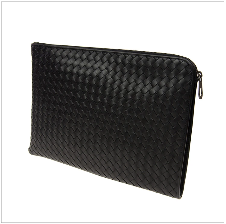 商品[国内直发] Bottega Veneta|Bottega Veneta 葆蝶家 男士黑色羊皮编制手拿包 406021-V4651-1000,价格¥9084,第6张图片详细描述