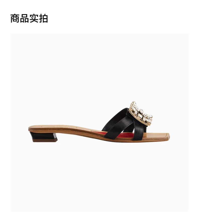 商品[国内直发] Roger Vivier|ROGER VIVIER 黑色女士露趾高跟拖鞋 RVW63231220-BSS-B999,价格¥4187,第4张图片详细描述