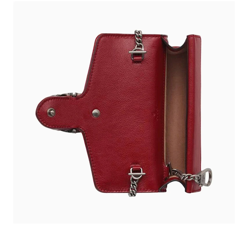 商品[国内直发] Gucci|GUCCI 古驰 女士黑色和红色迷你链条包 476432-HS8AN-1164,价格¥7972,第7张图片详细描述