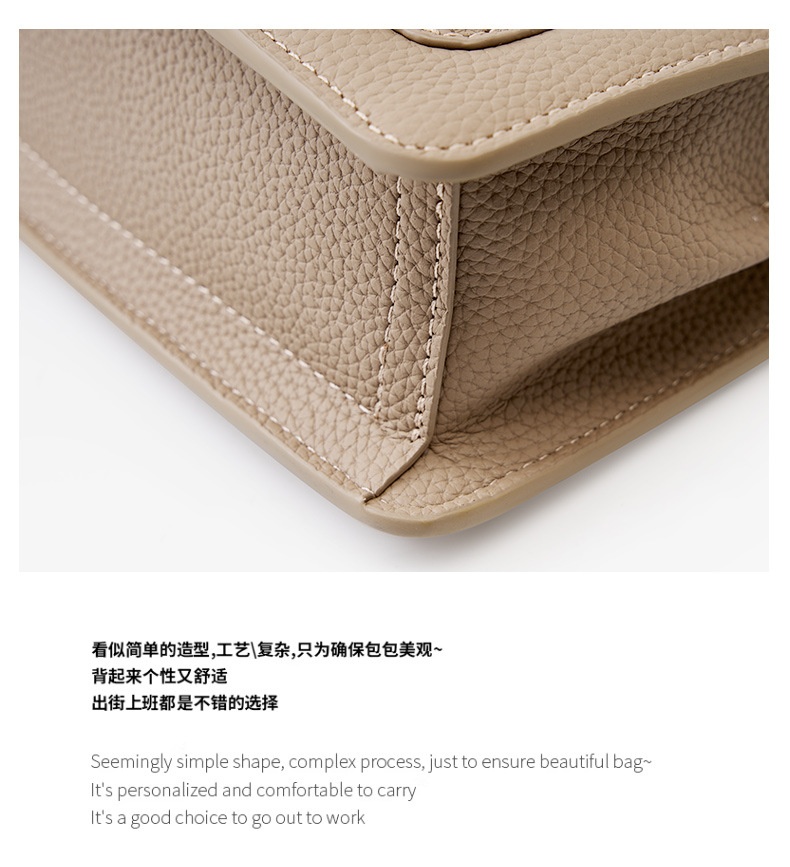 商品[国内直发] GLENVINTEN|格岚云顿头层牛皮小方包百搭真皮腋下包包女2023新款通勤高级单肩斜挎小包,价格¥414,第24张图片详细描述