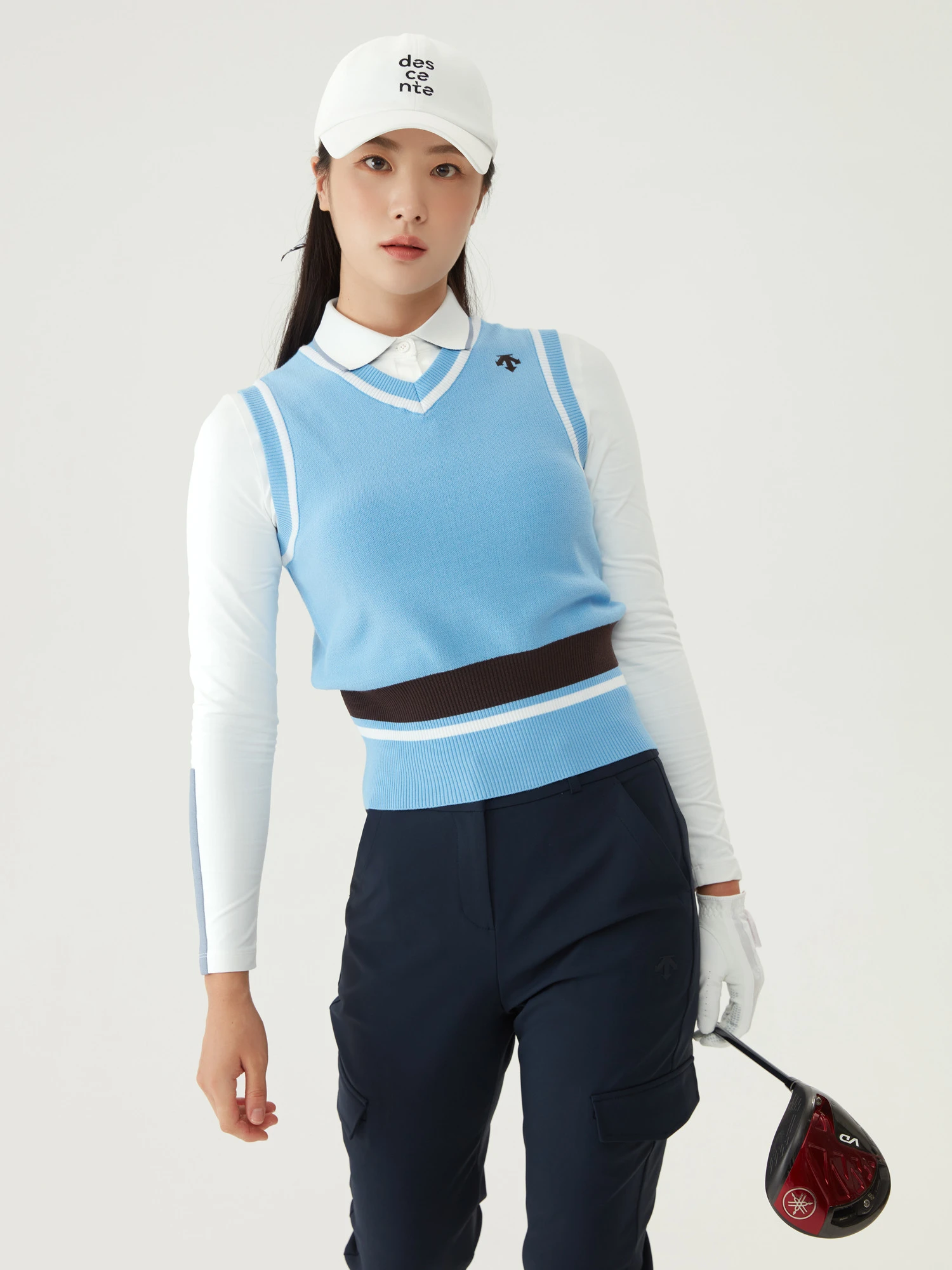 商品【预售商品15天发货】 DESCENTE|高球系列女性基础款翻领短袖T恤简约百搭 DO32WFTL91-BEGG,价格¥1025,第7张图片详细描述
