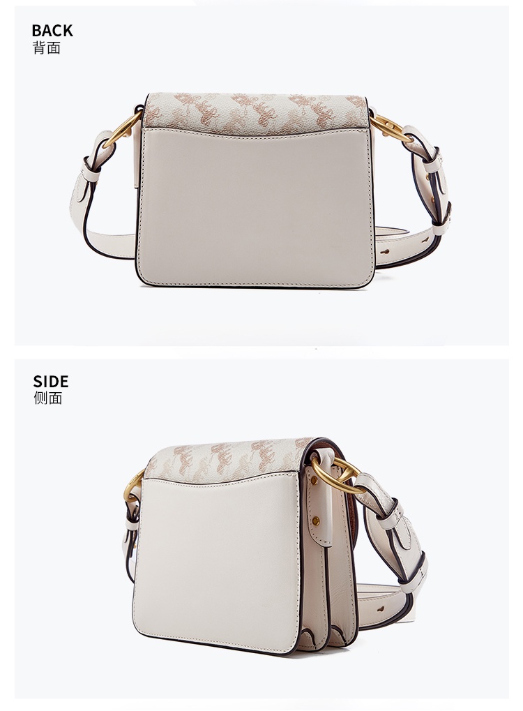 商品[国内直发] Coach|蔻驰女包COACH斜挎包奢侈品 女士专柜款粉色拼卡其色PVC配皮手提单肩斜挎包礼物送女友C0750 V5SI3,价格¥974,第4张图片详细描述