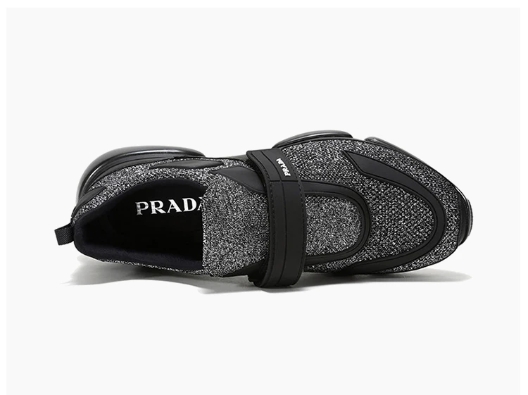 商品Prada|Prada 普拉达 男士黑色织物休闲运动鞋 2OG064-3V92-F0I89,价格¥1875,第10张图片详细描述