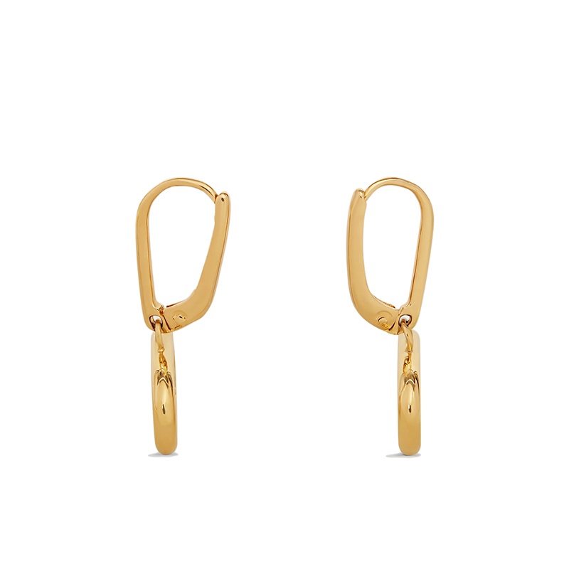 商品Celine|CELINE/赛琳   MAILLON TRIOMPHE系列 金色黄铜镂空圈形凯旋图案耳环,价格¥3130,第4张图片详细描述