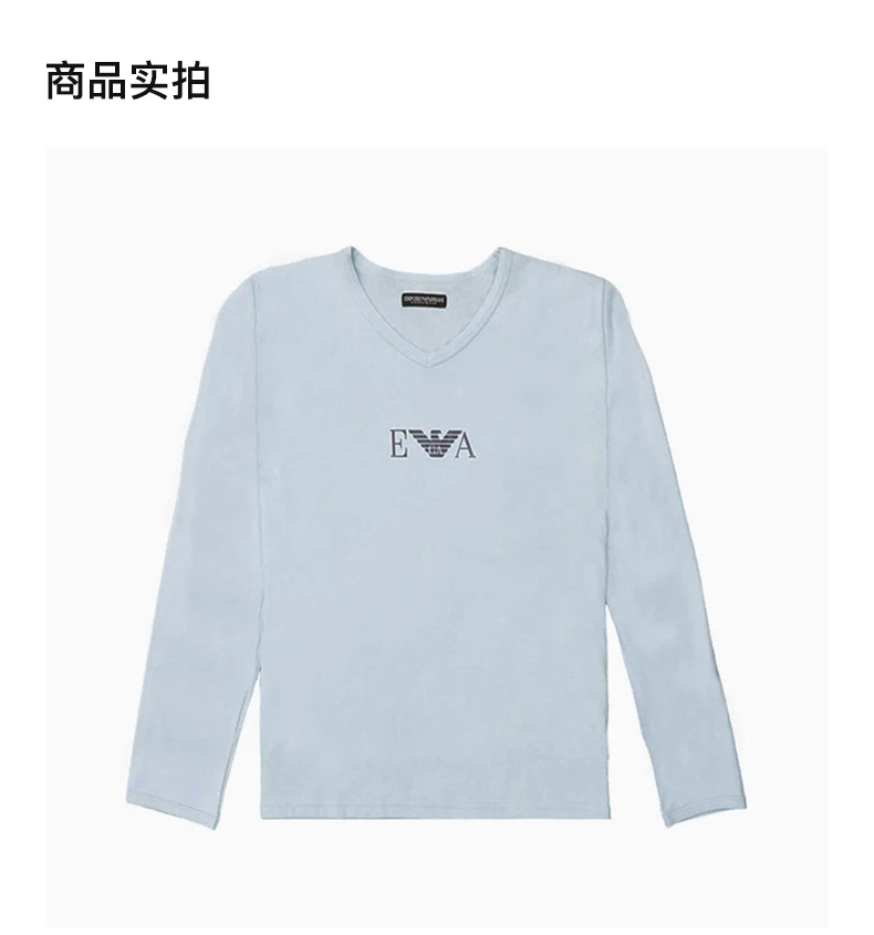 商品Emporio Armani|EMPORIO ARMANI 蓝色男士T恤 111247-4A715-02730,价格¥371,第4张图片详细描述