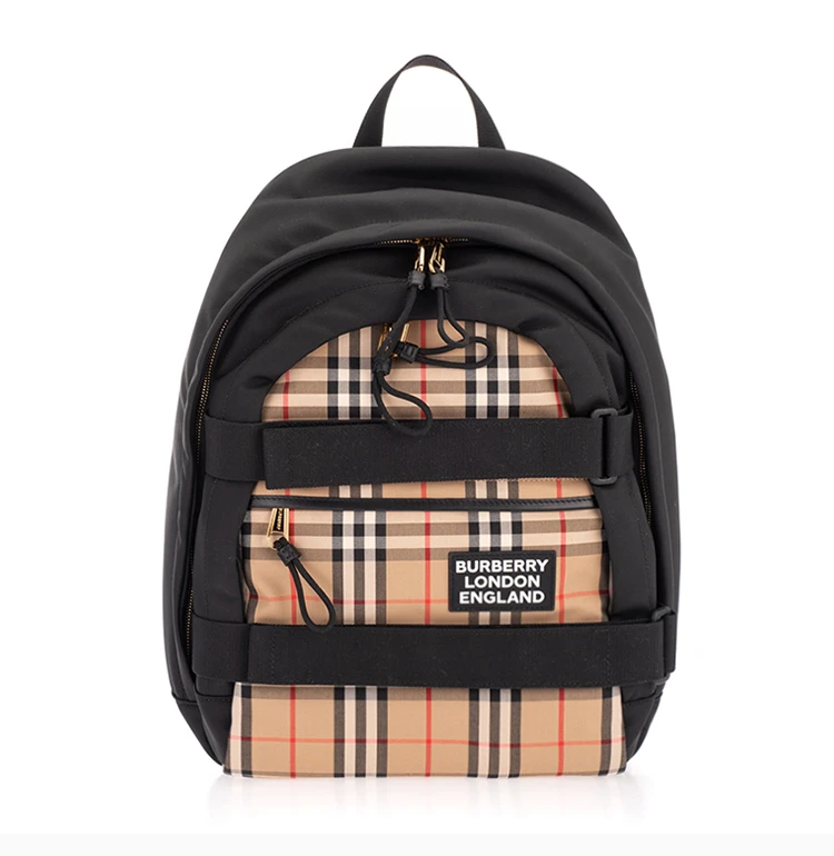 商品[国内直发] Burberry|Burberry 博柏利 拼色双肩背 8024684,价格¥8416,第5张图片详细描述