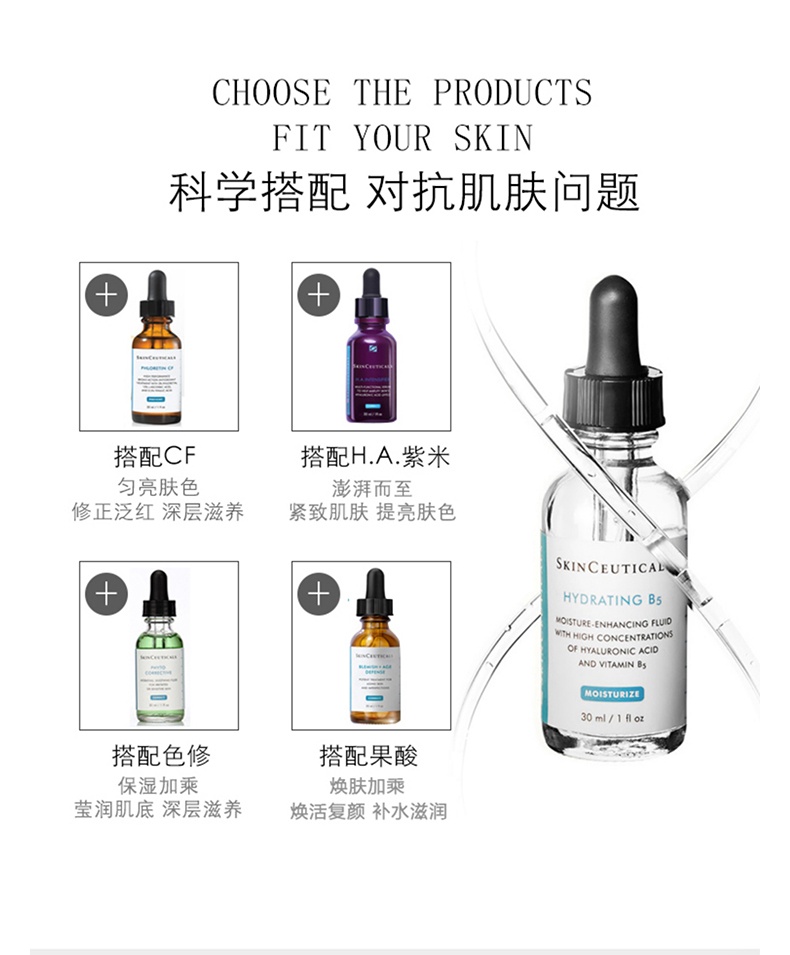 商品[国内直发] SkinCeuticals|SKINCEUTICALS/修丽可维生素B5保湿凝胶补水精华液30ml,价格¥527,第7张图片详细描述