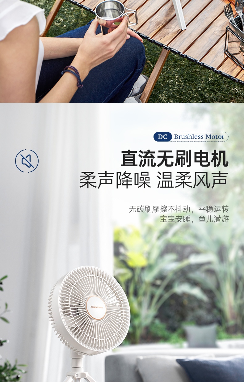 商品[国内直发] Morphy Richards|户外电风扇无线便携小风扇MR3701落地桌面两用静音家用露营,价格¥258,第22张图片详细描述