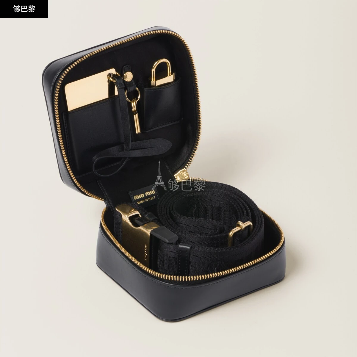 商品Miu Miu|【预售】 缪缪 25春夏 女士 旅行箱 Accessoires de voyage avec étui en cuir 5RM024_2CQG_F0002 ,价格¥9269,第4张图片详细描述