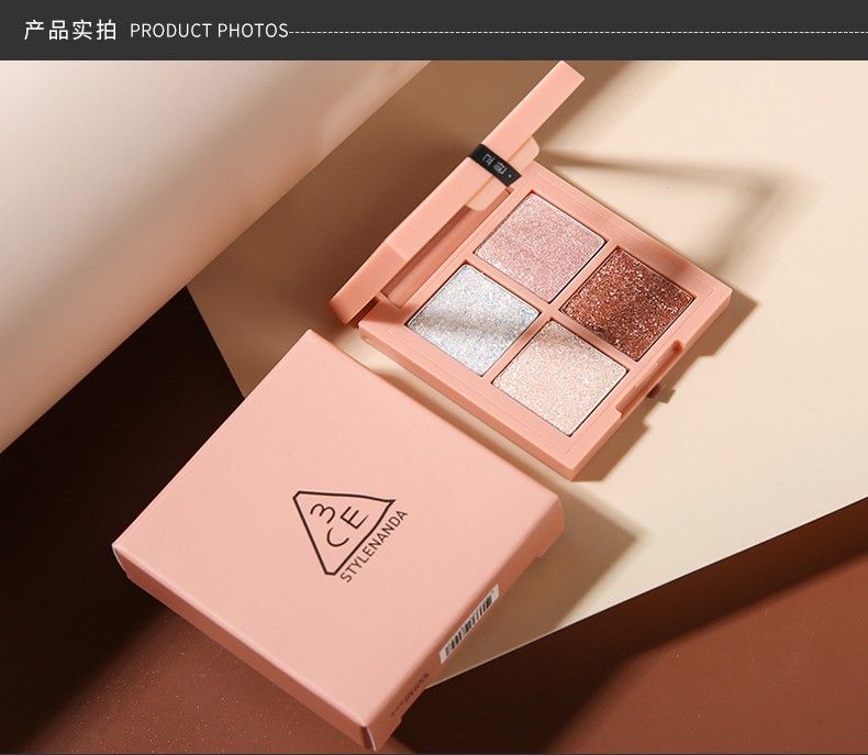商品3CE|包邮 |3CE 四色眼影盘 3.2G 粉钻盘#DIAMOND GLINT【香港直发】,价格¥161,第3张图片详细描述