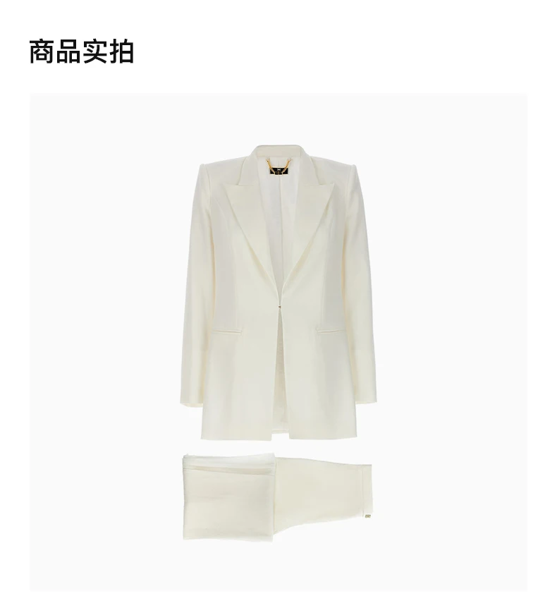 商品ELISABETTA FRANCHI|ELISABETTA FRANCHI 白色女士西服套装 TP00141E2-360,价格¥2809,第4张图片详细描述