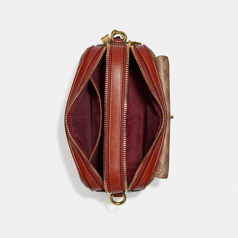 商品[国内直发] Coach|蔻驰女包奢侈品包包WILLOW白色拼色皮质相机包小方包双拉链单肩斜挎包节日生日礼物送女友C0695 B4CAH,价格¥812,第9张图片详细描述
