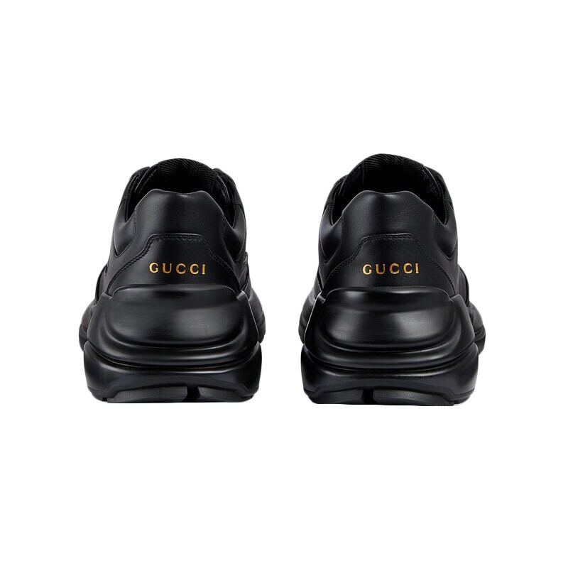 商品Gucci|古驰23新款 Rhyton系列女士黑色皮革运动鞋,价格¥6493,第5张图片详细描述