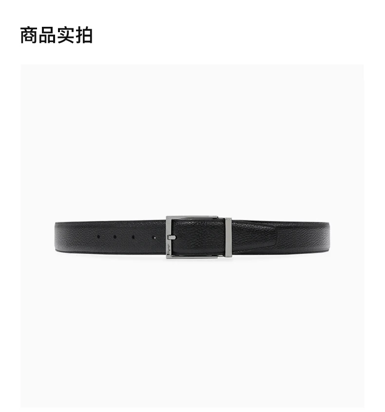 商品[国内直发] Salvatore Ferragamo|SALVATORE FERRAGAMO 男士黑色银色扣皮带 67-9081-0587065【包装随机，部分无包装盒】,价格¥2378,第2张图片详细描述