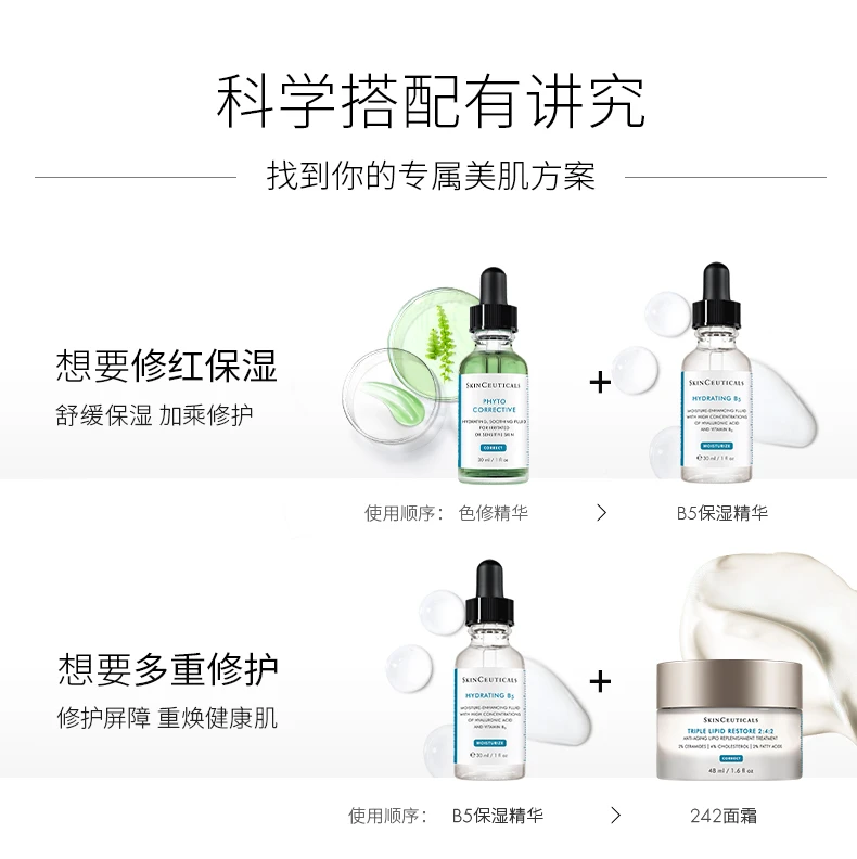 商品SkinCeuticals|SKINCEUTICALS 修丽可 维生素B5舒缓修护保湿精华 30ml  中文标混发,价格¥556,第7张图片详细描述