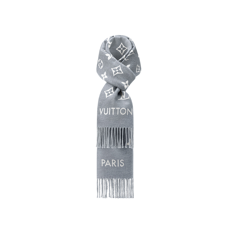 商品Louis Vuitton|【现货】LV路易威登 23新款 MNG系列 男士羊毛老花图案围巾M79225（两色）,价格¥4358,第3张图片详细描述