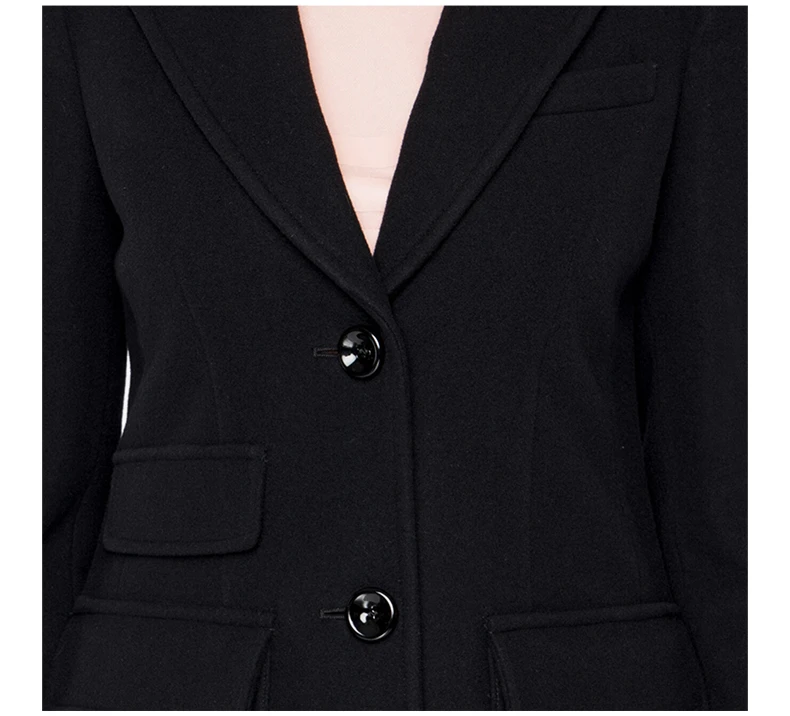 商品Emporio Armani|EMPORIO ARMANI 女士黑色羊毛翻领大衣 6G2L61-2N3IZ-0999,价格¥3135,第8张图片详细描述