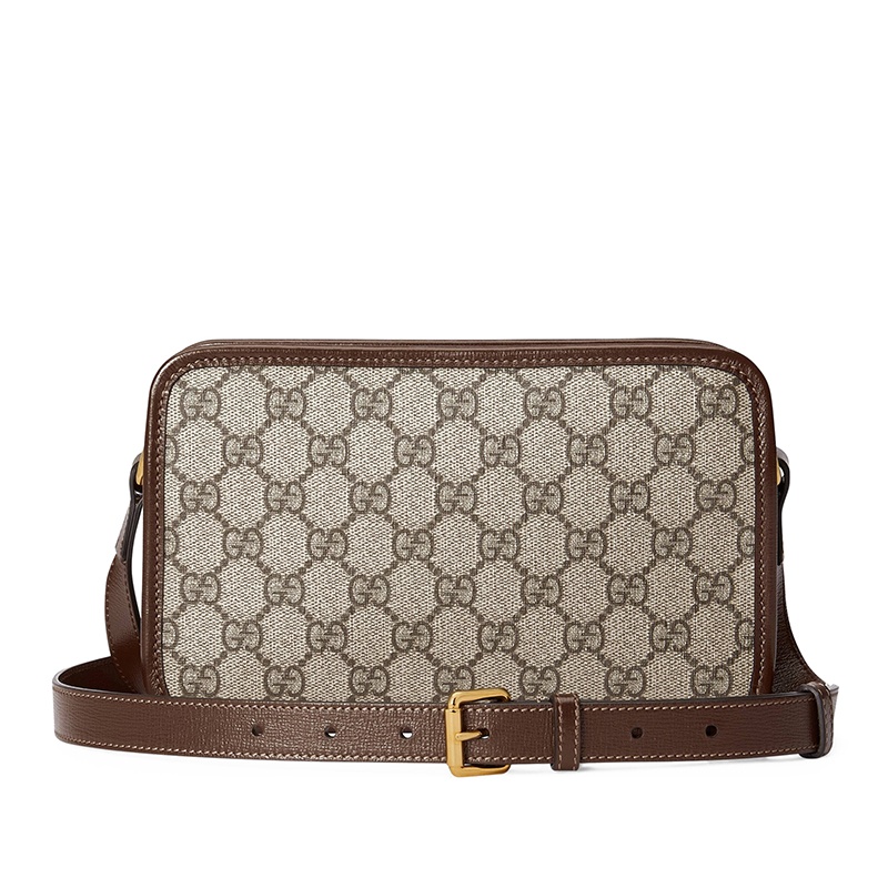 商品Gucci|GUCCI/古驰 男士老花帆布棕色皮革复古迷你单肩包斜挎手提包,价格¥7714,第6张图片详细描述