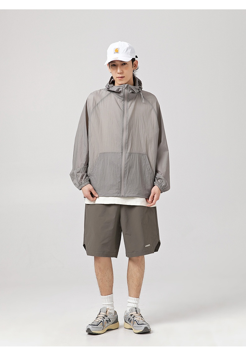 商品[国内直发] GLENVINTEN|UPF50+户外帽檐防晒衣男女夏新款宽松薄款透气防紫外线防晒服外套,价格¥223,第17张图片详细描述