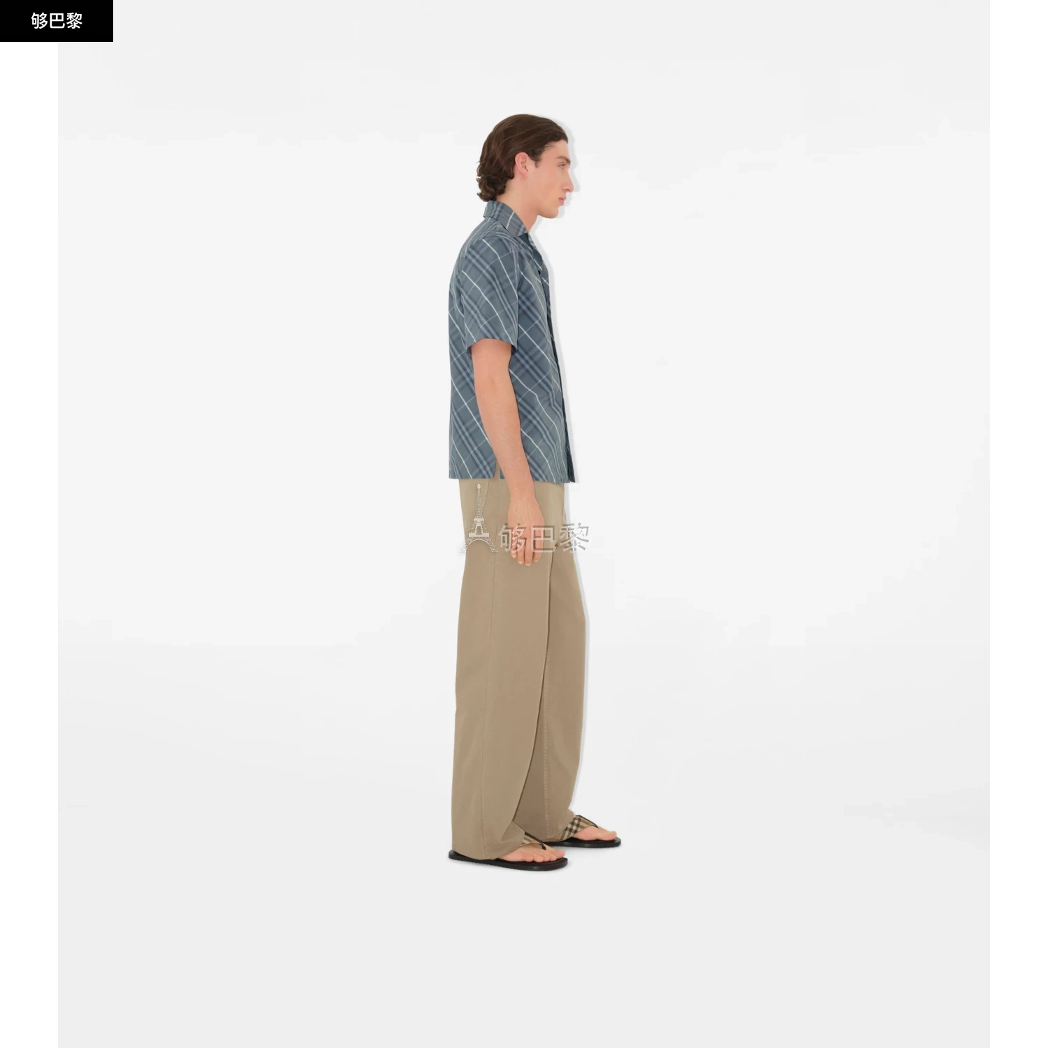 商品Burberry|【预售】 巴宝莉 25春夏 男士 短袖衬衫 休闲版型格纹棉质衬衫 81092081 ,价格¥4675,第5张图片详细描述