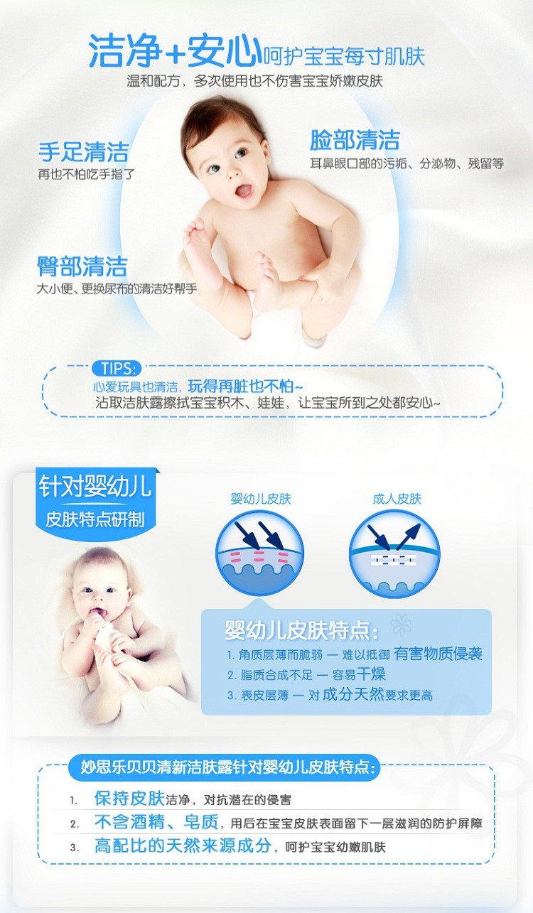 商品Mustela|Mustela妙思乐幼婴儿童无皂基免洗洁肤露300ml-500ml,价格¥151,第3张图片详细描述