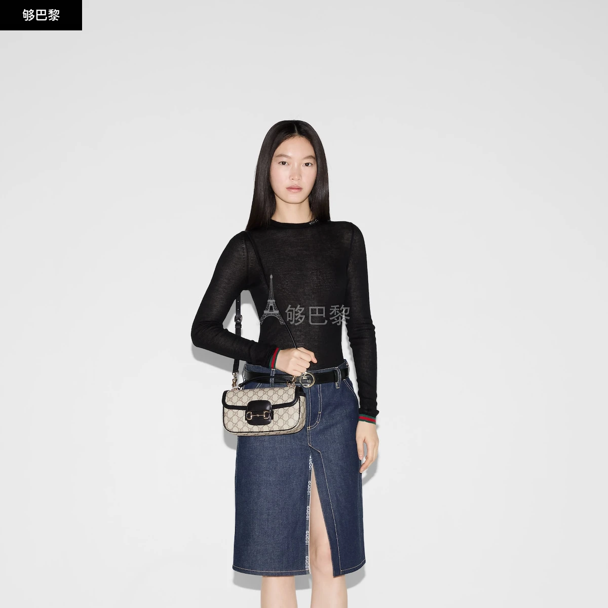 商品Gucci|【预售】 古驰 25秋冬 女士 手提包 Gucci Horsebit 1955系列柔软小号手提包 815206 FAD6L 9741 ,价格¥23335,第6张图片详细描述