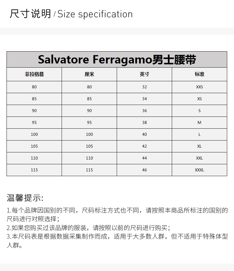 商品[国内直发] Salvatore Ferragamo|Salvatore Ferragamo 菲拉格慕 男士灰色皮带 67-9162-0587483【包装随机，部分无包装盒】,价格¥2142,第3张图片详细描述