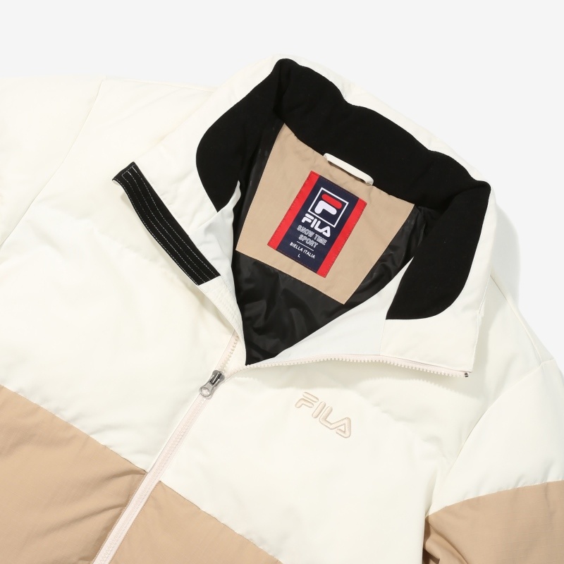 商品Fila|【享贝家】（国内发货）FILA 斐乐拼色羽绒夹克休闲羽绒服3款 男女同款 黑白拼色/米白拼色/藏蓝黑拼色 FS2DJD4104X G-LY,价格¥528,第15张图片详细描述