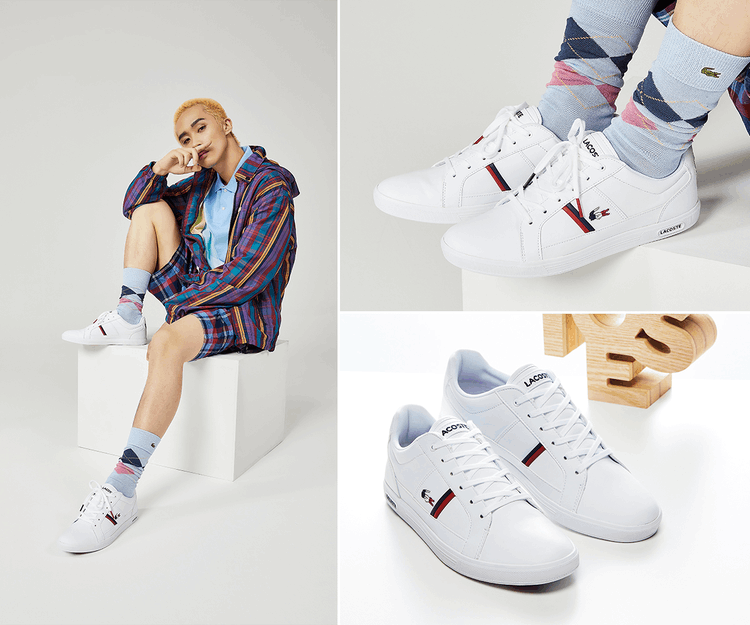 商品Lacoste|【Brilliant|包邮包税】法国鳄鱼 EUROPA TRI1 SMA 男生  运动鞋 SNEAKERS  7-39SMA0031 WHT/NVY/RED,价格¥569,第2张图片详细描述