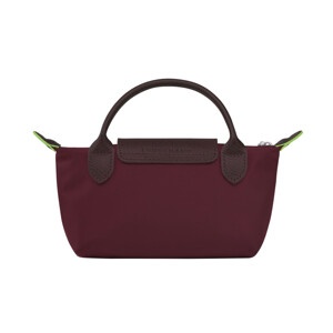 商品Longchamp|【SAvenue】LONGCHAMP 珑骧 帆布拼牛皮饺子包手提包 mini款 女款 深红色拼棕色(提示：保税仓货品一人不可超过5单)3597922209708（34175919009-22F）,价格¥439,第3张图片详细描述