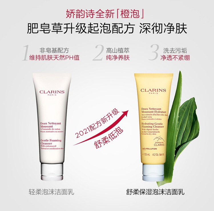 商品Clarins|Clarins娇韵诗基础温和系列组合套装 洁面125ml+黄水400ml,价格¥380,第3张图片详细描述