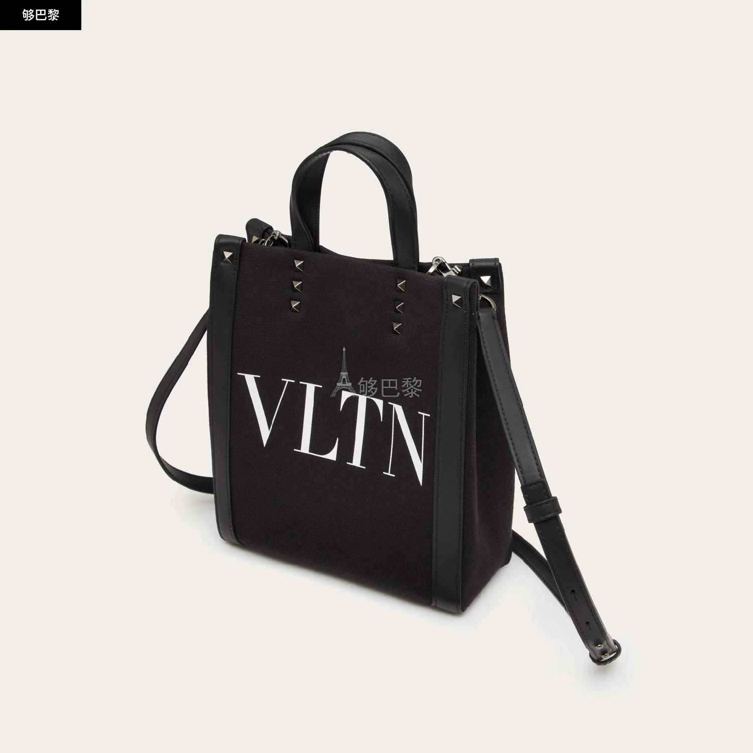 商品Valentino|【预售】 华伦天奴 25春夏 男士 手提包 MINI CABAS EN TOILE VLTN ECOLAB 4Y2B0B78PYY_0NI ,价格¥7980,第3张图片详细描述
