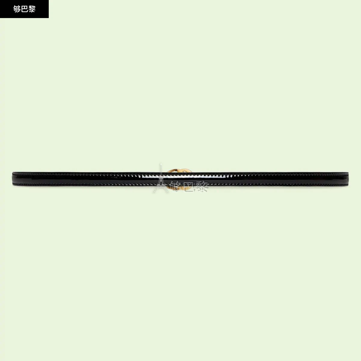商品Gucci|【预售】 古驰 25春夏 女士 腰带 饰双G漆皮窄版腰带 707327 1J70C 1000 ,价格¥3040,第3张图片详细描述