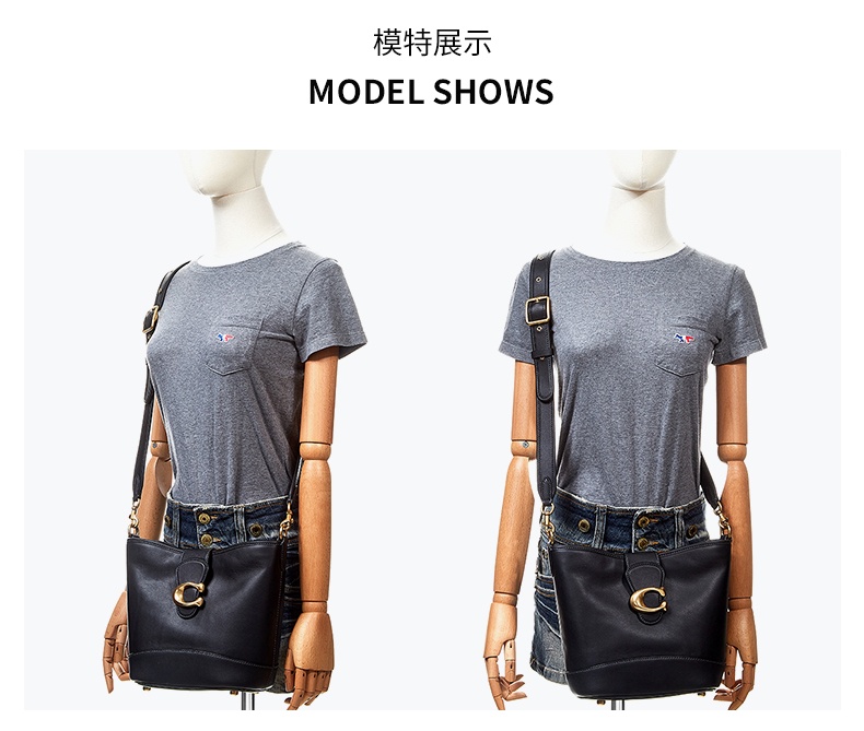 商品[国内直发] Coach|蔻驰斜挎包COACH 奢侈品女士专柜款TALI水桶包中号单肩包皮质礼物送女友 CA112 B4/BK,价格¥1248,第6张图片详细描述