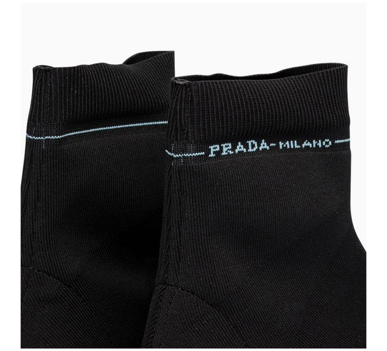 商品[国内直发] Prada|PRADA 女士黑色织物高帮运动鞋 1T898I-3KKD-F0967,价格¥3592,第8张图片详细描述