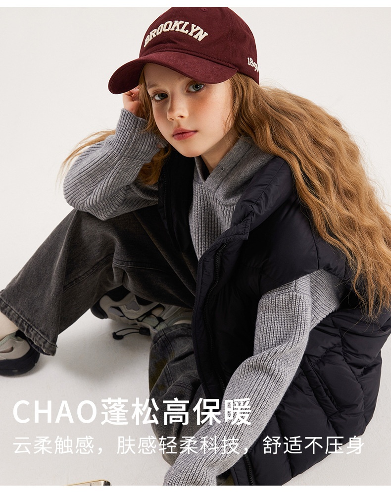商品[国内直发] GLENVINTEN|格岚云顿英国品牌高端系列女童秋冬羽绒马甲2024新款冬季大童韩版外穿背心儿童羽绒服外套潮,价格¥424,第3张图片详细描述
