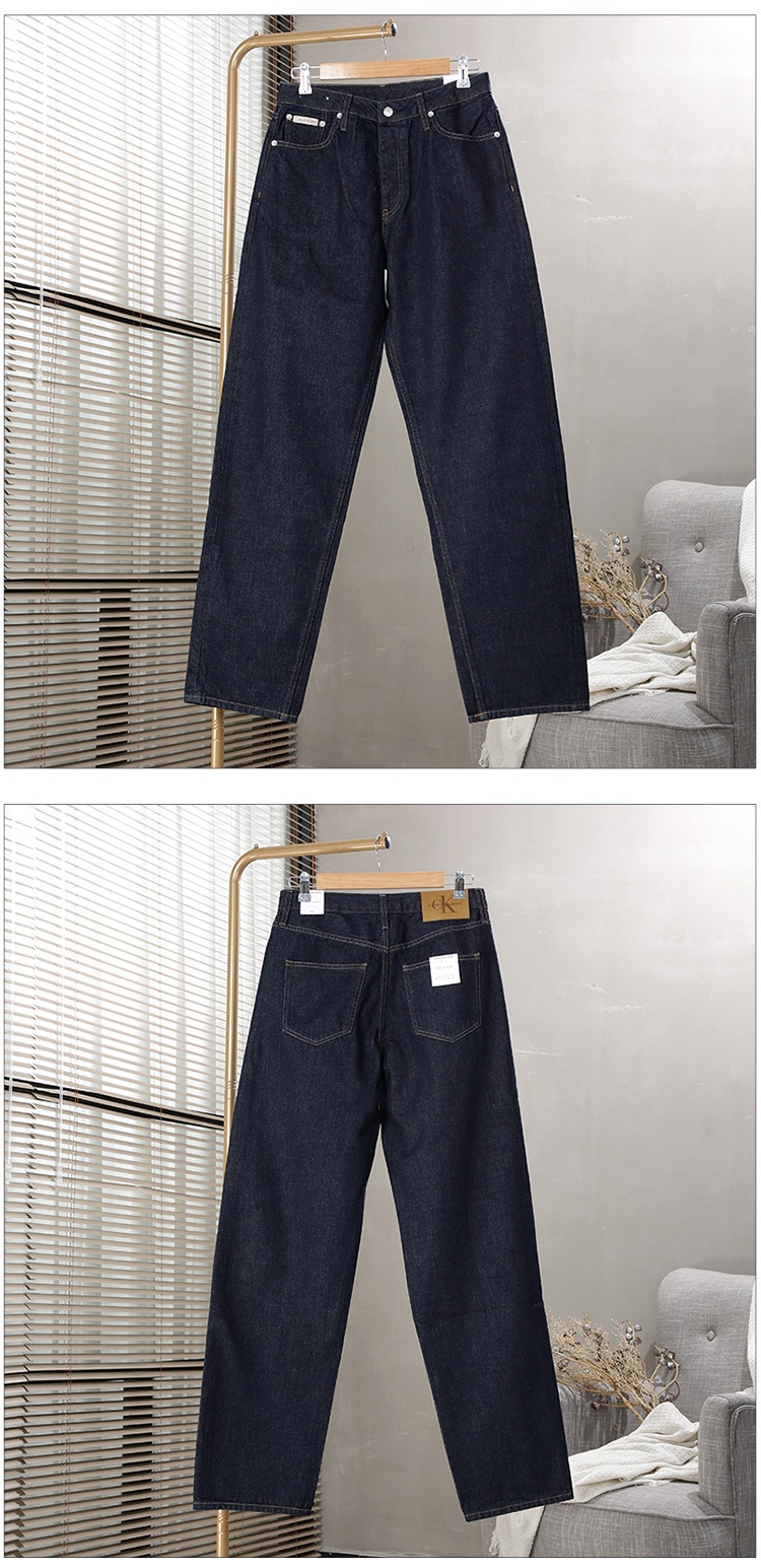 商品[��国内直发] Calvin Klein|Calvin Klein/CK 女士深蓝色门襟扣洞款牛仔直筒裤 ,价格¥989,第6张图片详细描述
