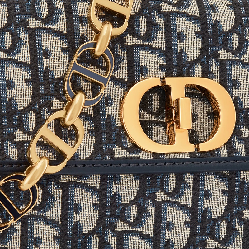 商品Dior|迪奥 23新款 女士蓝色帆布老花金色五金旋转扣开合可拆卸可调节肩带可手拿斜挎包M9260UTZR_M928,价格¥26143,第8张图片详细描述