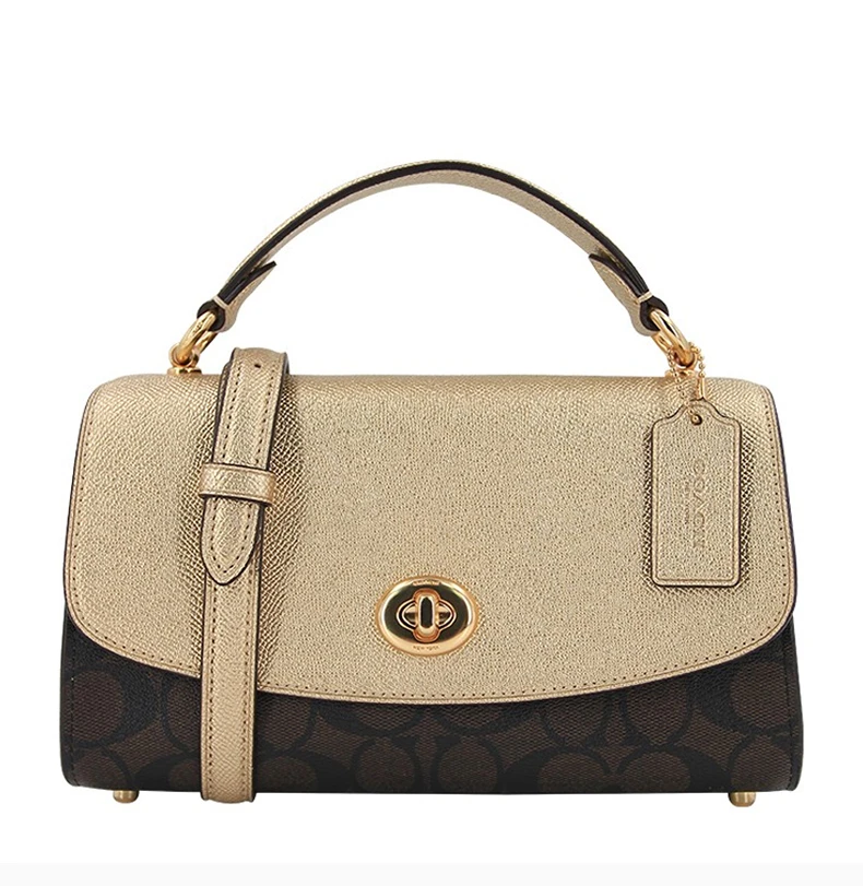 商品Coach|COACH 女士拼色PVC配皮单肩包 C1441IMS5V,价格¥1277,第5张图片详细描述