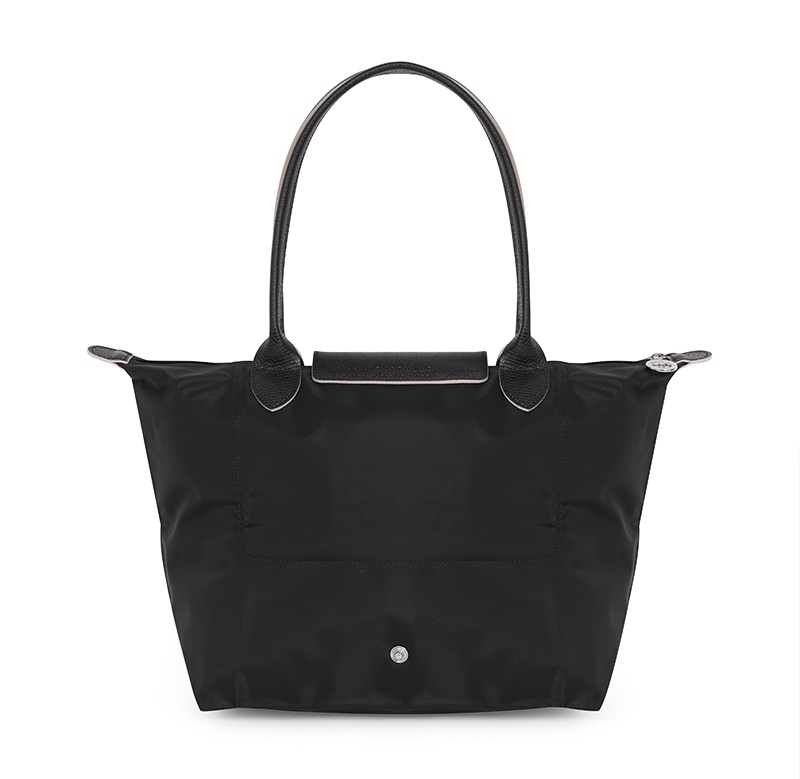 商品Longchamp|【SAvenue】LONGCHAMP 珑骧  织物长柄大容量购物袋饺子手提单肩包 中号长柄 女款 黑色(提示：保税仓货品一人不可超过5单) 3597921719076（2605619001-21F）,价格¥625,第2张图片详细描述