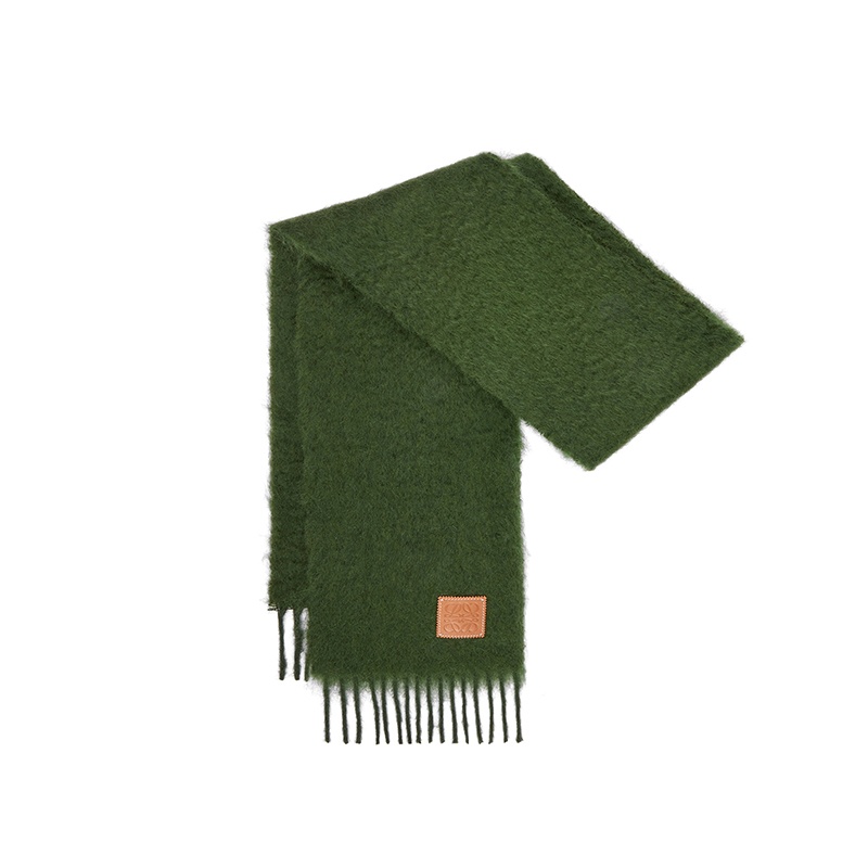 商品Loewe|罗意威23新款 男女通用马海毛羊毛带皮革标围巾（三色可选）,价格¥2227,第8张图片详细描述