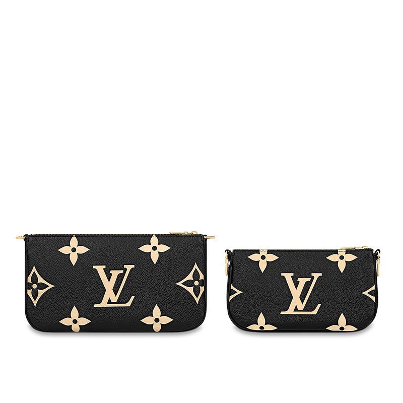 商品Louis Vuitton|预售十天 Louis Vuitton/路易威登 22春夏新款MULTI POCHETTE ACCESSOIRES系列 女士黑色牛皮革老花压纹粒面牛皮金扣单肩斜跨手提包M45777,价格¥20931,第5张图片详细描述