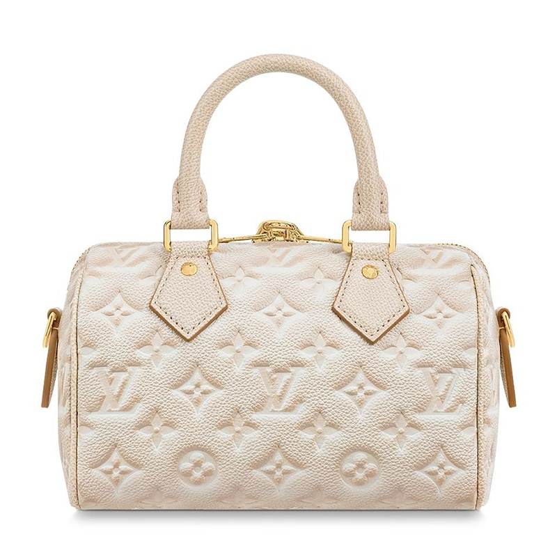 商品Louis Vuitton|【预售十天】Louis Vuitton/路易威登 SPEEDY 20系列 女士浅米色喷绘效果老花压纹粒面牛皮革金锁金链单肩斜跨链条包M46163,价格¥18807,第4张图片详细描述