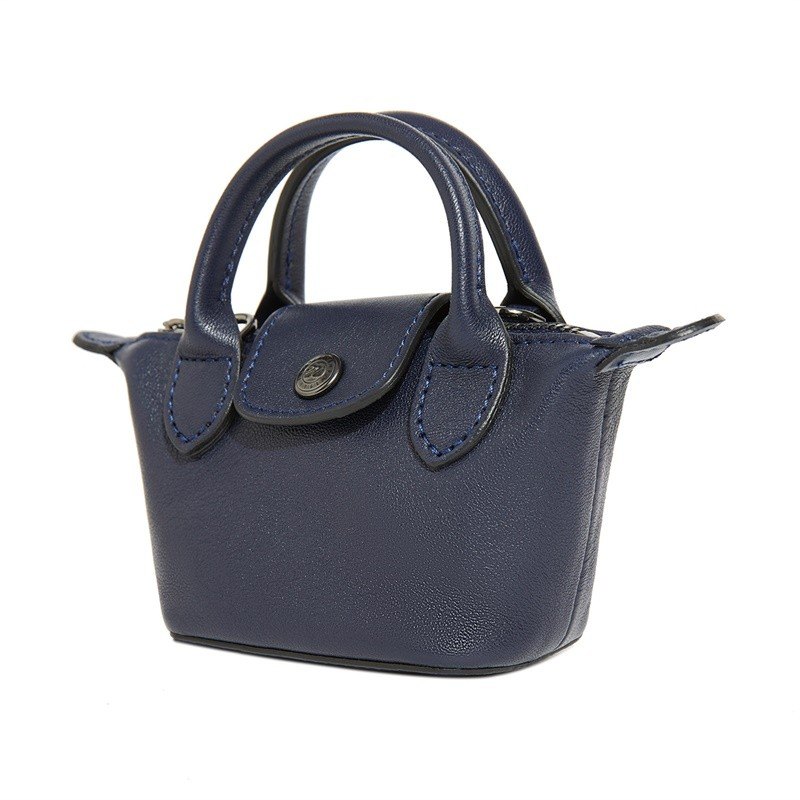 商品[国内直发] Longchamp|珑骧LONGCHAMP 奢侈品 女士LE PLIAGE CUIR系列海军蓝皮质迷你手提单肩斜挎包零钱饺子包礼盒款,价格¥1711,第1张图片详细描述