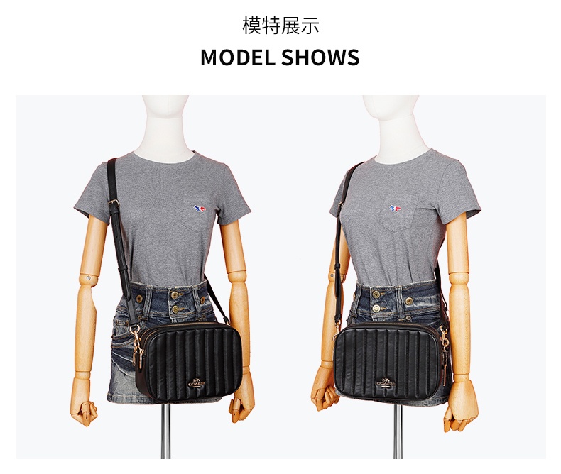 商品[国内直发] Coach|蔻驰女包COACH 女士黑色皮革单肩斜挎包礼物送女友C1569  IMBLK,价格¥1696,第6张图片详细描述