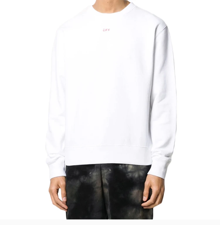 商品Off-White|OFF WHITE 男士白色棉质卫衣 OMBA025E20FLE003-0125,价格¥1122,第5张图片详细描述