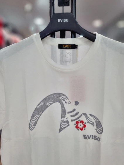 商品Evisu|【享贝家】（国内现货-QD）EVISU 福神 米奇图案logo短袖T恤 男女同款 ES1UTS702,价格¥148,第4张图片详细描述