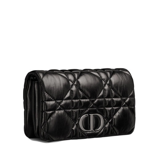 商品Dior|【包税】DIOR/迪奥 CARO系列 女士黑色牛皮革绗缝超大藤格纹翻盖按扣开合单肩斜挎手拿链条包S5135BNGX_M900,价格¥19042,第5张图片详细描述