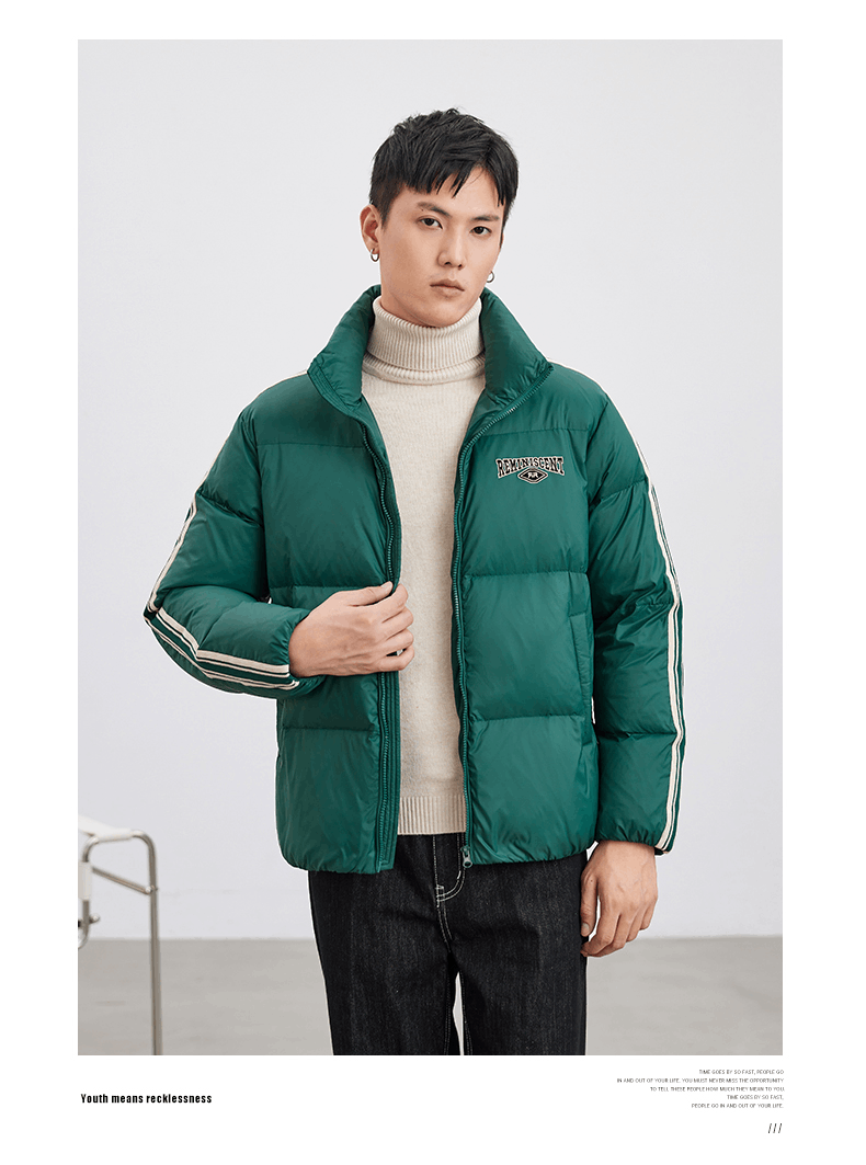 商品[国内直发] ROBINHOOD|罗宾汉时尚潮流男女同款羽绒服-R128Y5469-绿色,价格¥477,第4张图片详细描述
